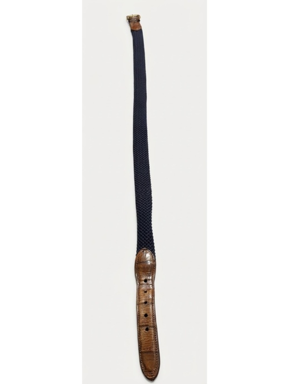 Vintage Martin Dingman Navy Blue Braided Woven Leather Belt -USA - Size 34-37"